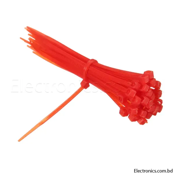 Cable Wire Zip Ties (Red) 3*100mm Self Locking Nylon Cable Tie (10 pcs)
