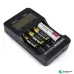 LiitoKala Lii-500 4 Slots Smart Intelligent Battery Charger Kit for 3.7V Li-ion & 1.2V Ni-MH Rechargeable Ba-tte-ry LCD Display