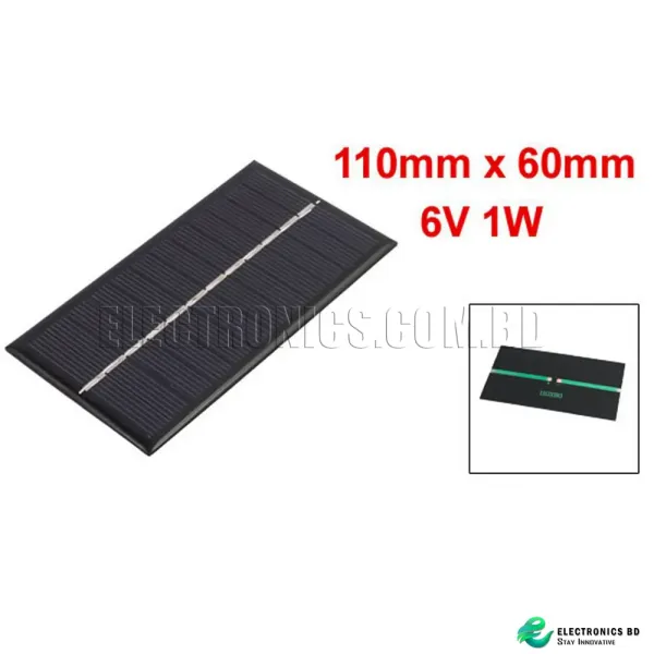 110mm x 60mm 1 Watt 6 Volt Polycrystalline Solar Cell Panel Module